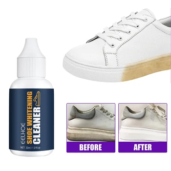 30 мл препарат за почистване на бели обувки, средство за избелване на нокти, четка за обувки, маратонки, ежедневни кожени обувки, средства за почистване на обувки