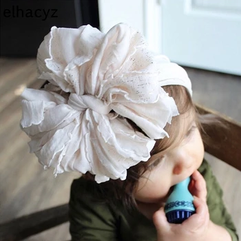 Детска превръзка на главата свързани с лък, широка мека коприна лента за коса в цветчета, шапки за момичета, детски тюрбан с бантиком, превръзка на главата за новородени