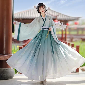 Секси лятна рокля Hanfu с китайската традиционна бродерия, с танц, дамски фея, луксозен cosplay-костюм Hanfu, ретро нова