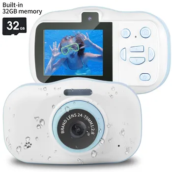 2023 Детска камера водоустойчива 720P мини Селфи детска играчка, цифрови фотоапарати 32G камера играчка за момчета и момичета, подарък за рожден ден