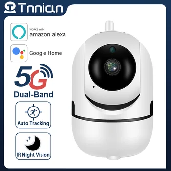 Tnnian 5MP 5G WiFi IP камера, следи бебето, безжична камера видеонаблюдение в помещението, автоматично следене на аудио, камера за видео наблюдение