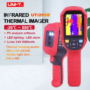 Инфрачервен тепловизор UNIT 256x192 пиксела HD -15 ~ 550C инфрачервена термични камера температурата Инфрачервен термометър