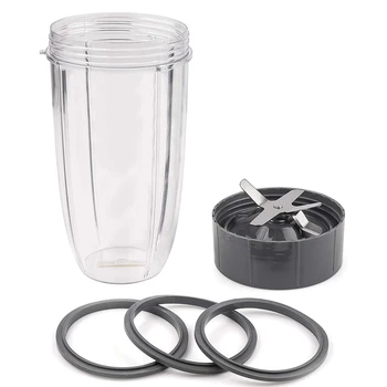 Резервни части чаша на 32 мл, нож и о-пръстен, смяна на гумени уплътнения, съвместими с Nutribullet