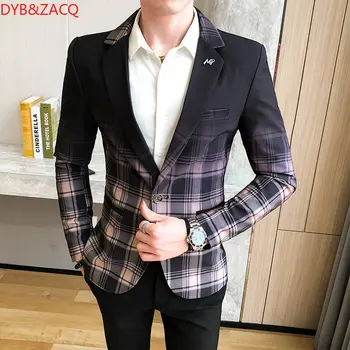 Костюм на фризьор, сако, мъжко пролетно-есенна младежта яке наклон цвят, корейската версия на тренд нощен индивидуалност Small