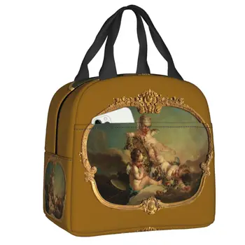Алегория есенни чанти за обяд Водоустойчив обяд-бокс епохата на възраждането в стил рококо с термоизолация за жени, деца, работници от чанти за хранене