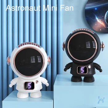 Мини вентилатор за врата, USB акумулаторна батерия за преносим настолен ръчно фен астронавти, малък безжичен охладител на въздуха, подарък за къмпинг, спорт на открито