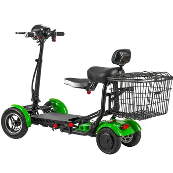 Електрически скутер за възрастните хора, четырехколесный електрически автомобил 36 500 W 15,6 Ah, сгъваеми електрически велосипеди за възрастни с гърба на коша