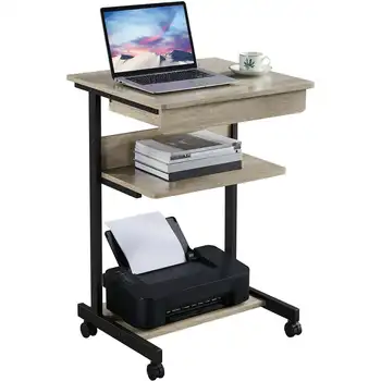 Бюрото за вашия лаптоп, нощни компютърен маса, студентски маса, сиво бюро за лаптоп