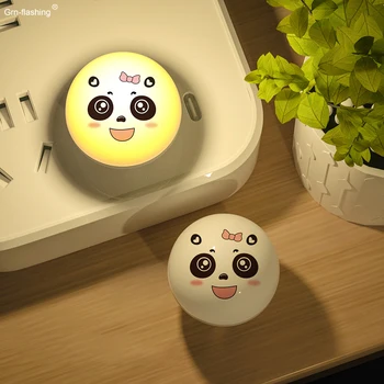 USB-изход, лека нощ, мультяшная сладката панда, на нощна светлина, за да се грижи за детето, преносими аварийни нощни осветителни тела за спалнята