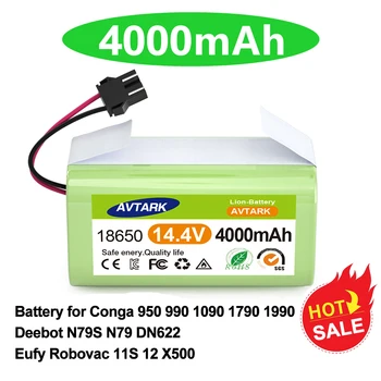 batería conga 1090 990 950 cecotec 14,4 V 4.0 Ah Литиево-йонна батерия за Ecovacs Deebot DN621 601/605 Eufy RoboVac 35C Panda i7-V710