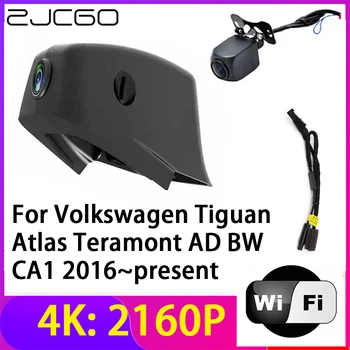 ZJCGO 4K 2160P Dash Cam DVR Камера 2 Обектива Записващо устройство, Wifi Нощно Виждане за Volkswagen Tiguan Atlas Teramont AD BW CA1 2016 ~ 2023