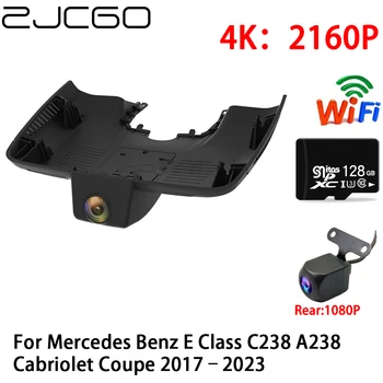 ZJCGO 2K 4K Автомобилен Видеорекордер Dash Cam Wifi Предната и Задната Камера, 2 Обектива 24h за Mercedes Benz E Class C238 A238 Coupe Cabriolet 2017-2023