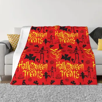 Завивки с бухалка, флисовое украса, Щастлив Хелоуин, многофункционални меки одеяла за дома, подложка за спални, парче