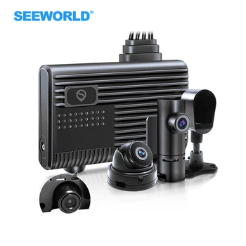 SEEWORLD 4-канален автомобили видеорегистраторная помещение черна кутия, с GPS тракера сателитно позициониране