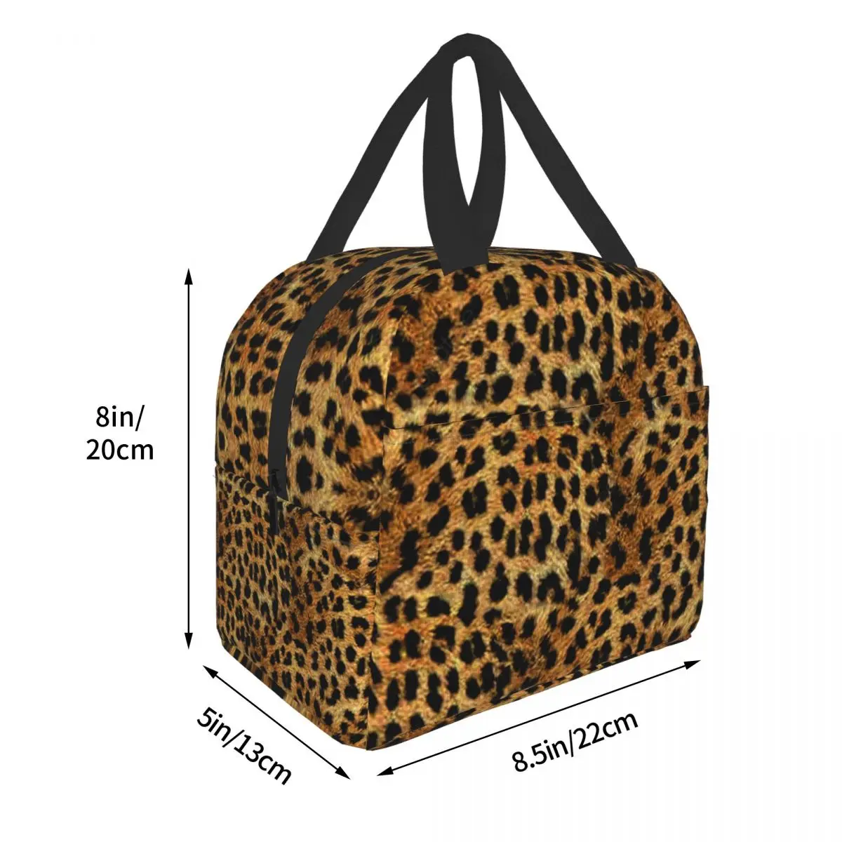Изработена по поръчка чанта за обяд с текстура леопардового на копията за жени, мъже, охладител, термоизолированный обяд-бокс за деца, ученици3