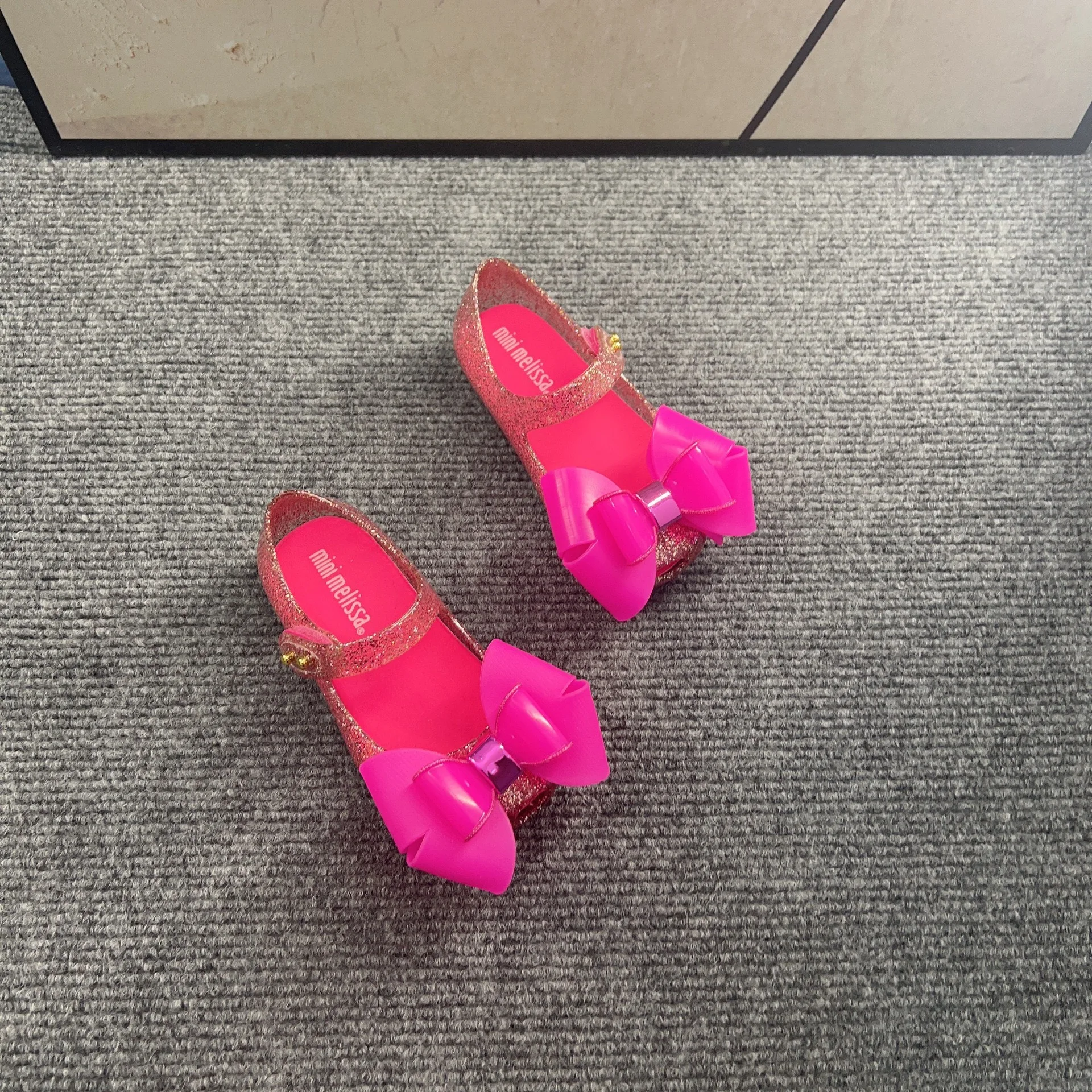 Мини-Мелиса, летни сандали в ретро стил, модни желейная обувки от PVC с лък за момичета, класическа пролетно модельная обувки принцеса HMI1054
