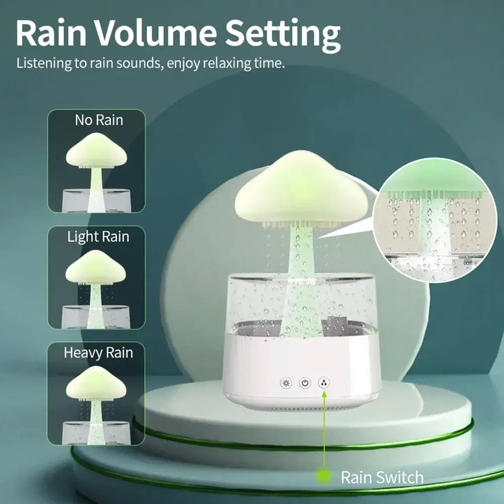 Ароматни дифузор овлажнител на въздуха USB Звук на дъжд Дома миризма на дъждовните облаци Релаксираща ароматерапевтични пречистване на автомобилни растения Преносим мини 400 мл3