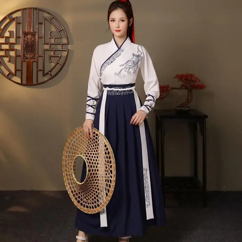 Фехтовальщица Ханфу, традиционни костюми от династията Тан, Древните женски костюми феи, рокля за cosplay, плат за представяне на китайските народни танци5