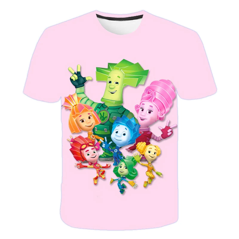 Детска тениска с фиксиками за момичета, тениска с къс ръкав, Дрехи за момчета, Детска Тениска с къс ръкав, Памучен Летни Дрехи за деца5