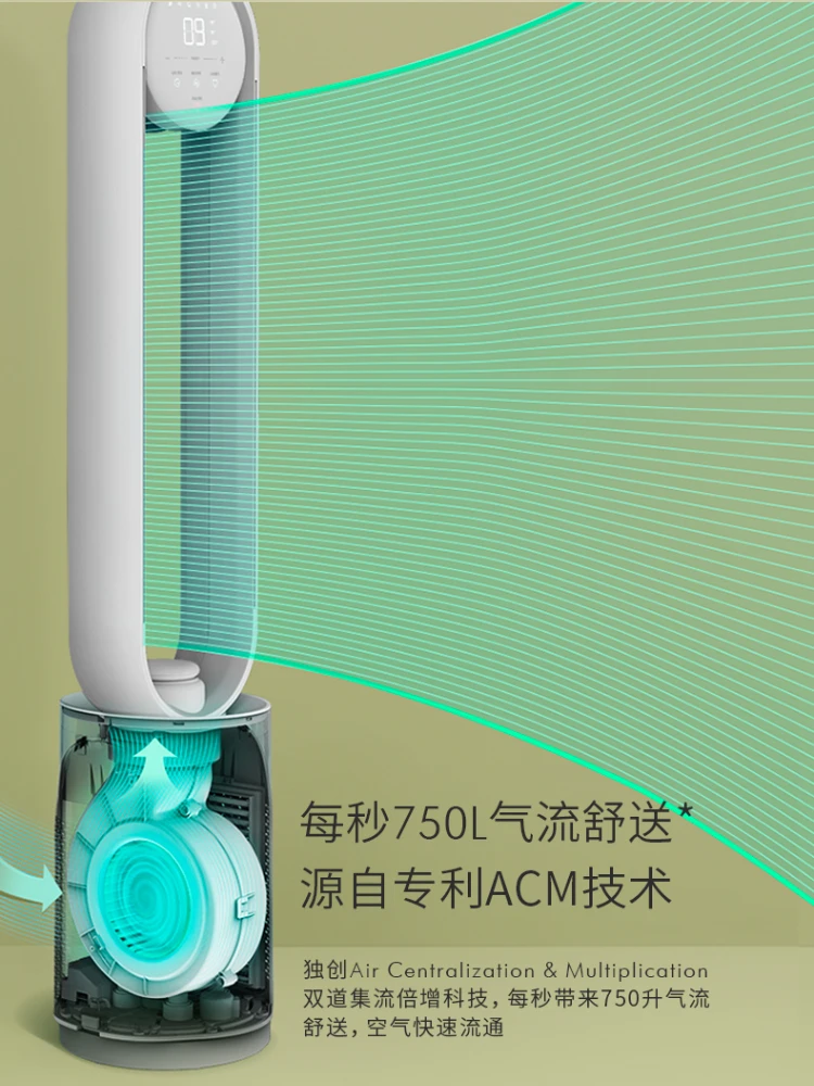 Електрически вентилатор KEHEAL A4, без листа, за домакинството, почистване, дистанционно управление, енергоспестяващ вентилатор за циркулация на въздуха безлопастной фен2