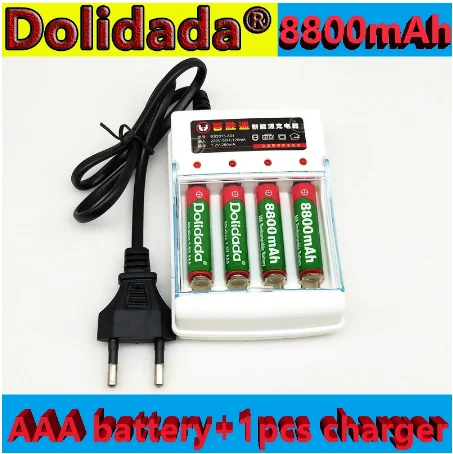 Batterie rechargeable ААА 1.5 V 8800mAh, pour télécommande, lampe jouet + 1 chargeur à 4 cellules, nouveauté0
