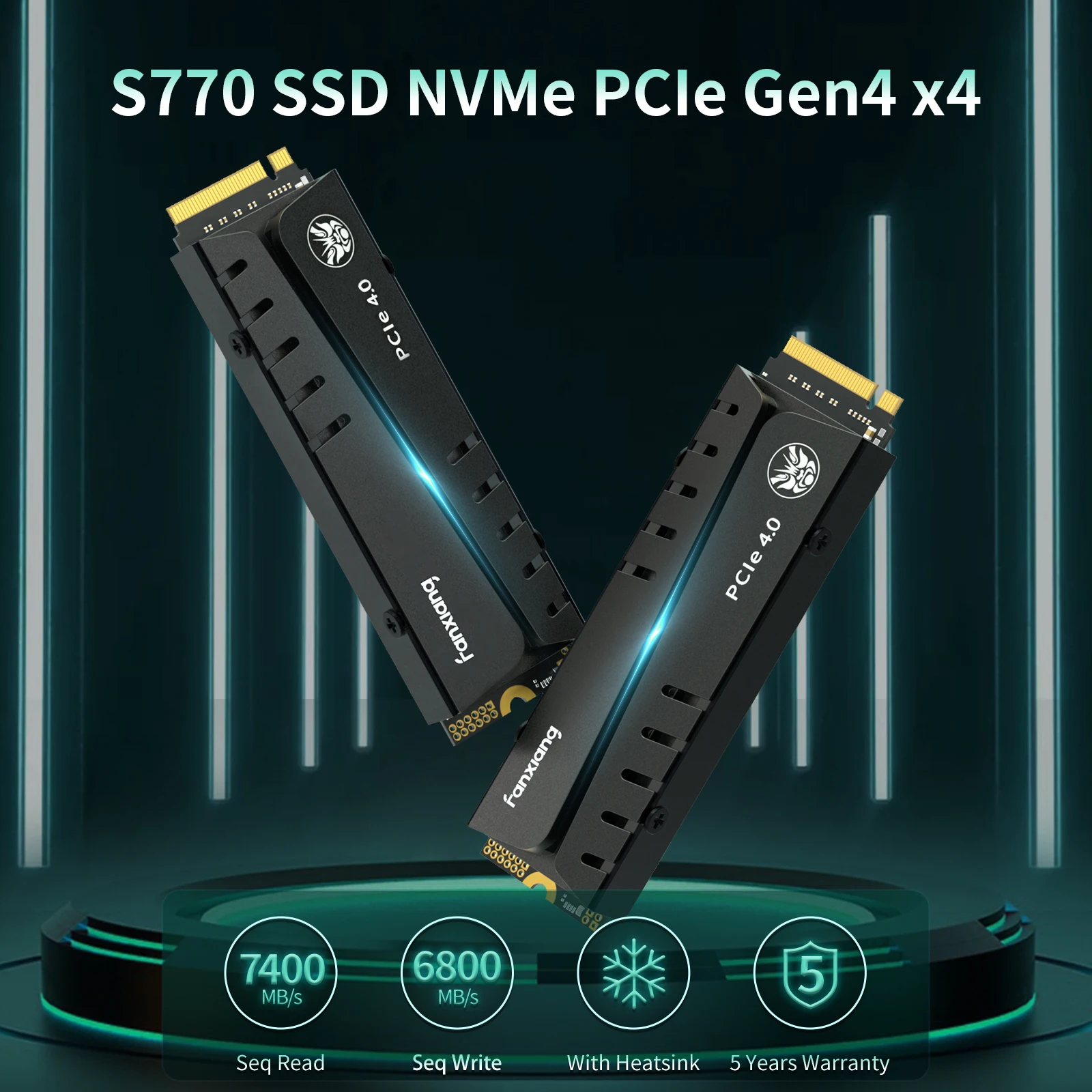 Fanxiang S770 M. 2 SSD 500 GB 1 TB И 2 TB 4 TB До 7400 MB/s. M. 2 NVMe PCIe4.0 1G DRAM Кеш Вътрешен Твърд диск за десктоп PS51