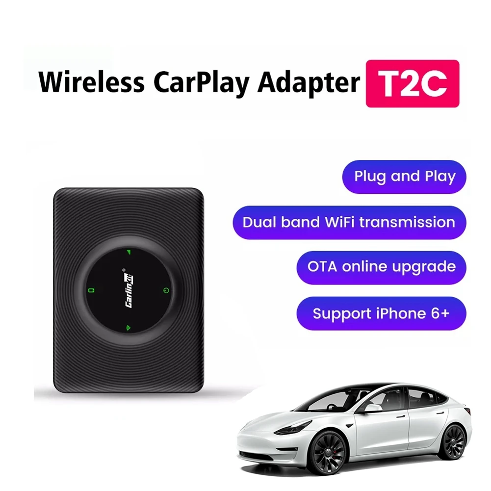Мини безжична скоростна Carplay WiFi, Bluetooth адаптер за модели 3 // S CarPlay Dongle ОТА Обновяване4