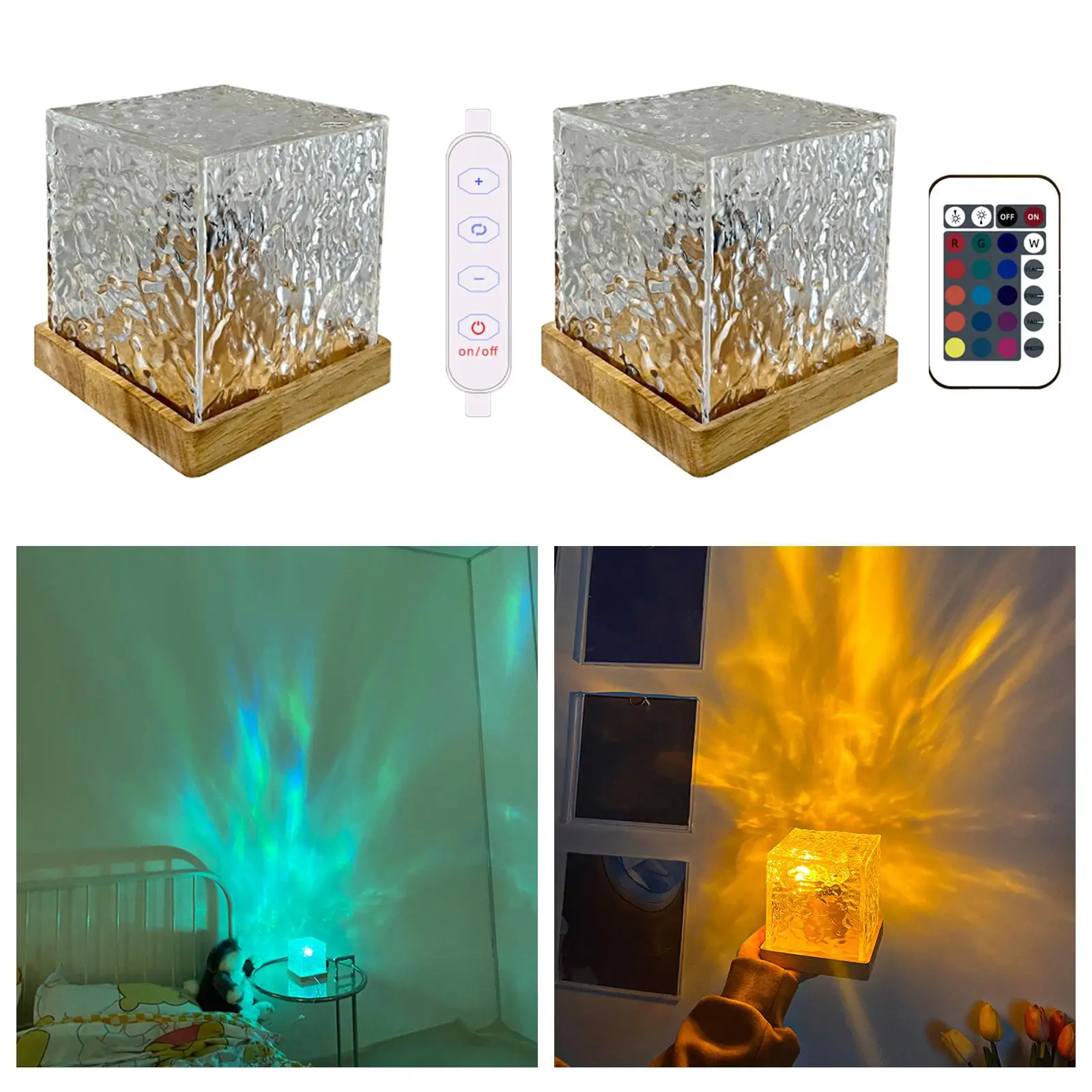 Акрилни нощна светлина, захранван от USB, романтична светодиодна настолна лампа, прозрачна акрилна настолна лампа4