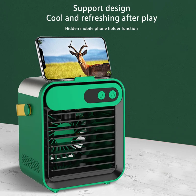 Настолен вентилатор, водно охлаждане Овлажнител Преносим климатик Акумулаторна мини охладител на въздуха USB Безжичен електрически инхалатор0