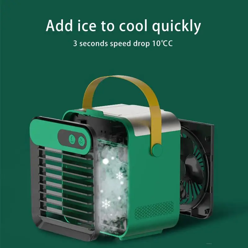 Настолен вентилатор, водно охлаждане Овлажнител Преносим климатик Акумулаторна мини охладител на въздуха USB Безжичен електрически инхалатор2