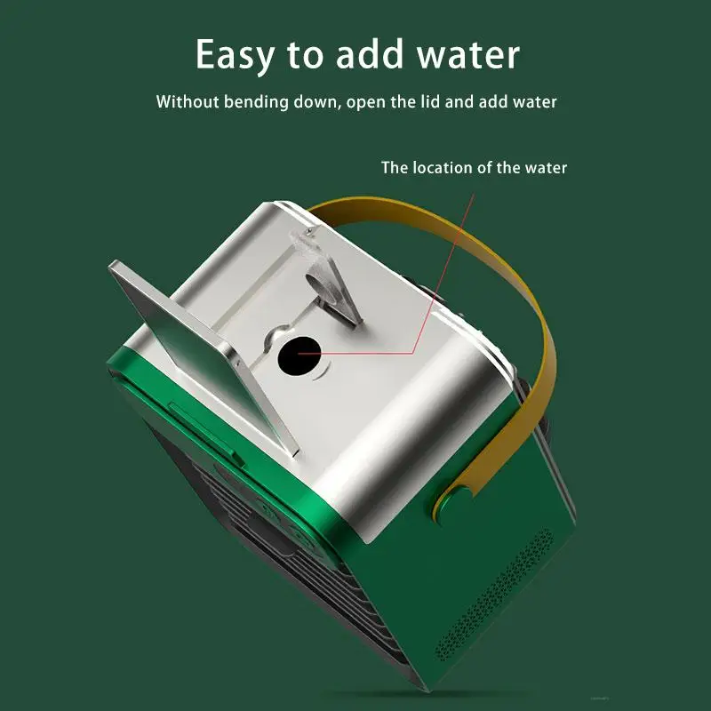 Настолен вентилатор, водно охлаждане Овлажнител Преносим климатик Акумулаторна мини охладител на въздуха USB Безжичен електрически инхалатор3