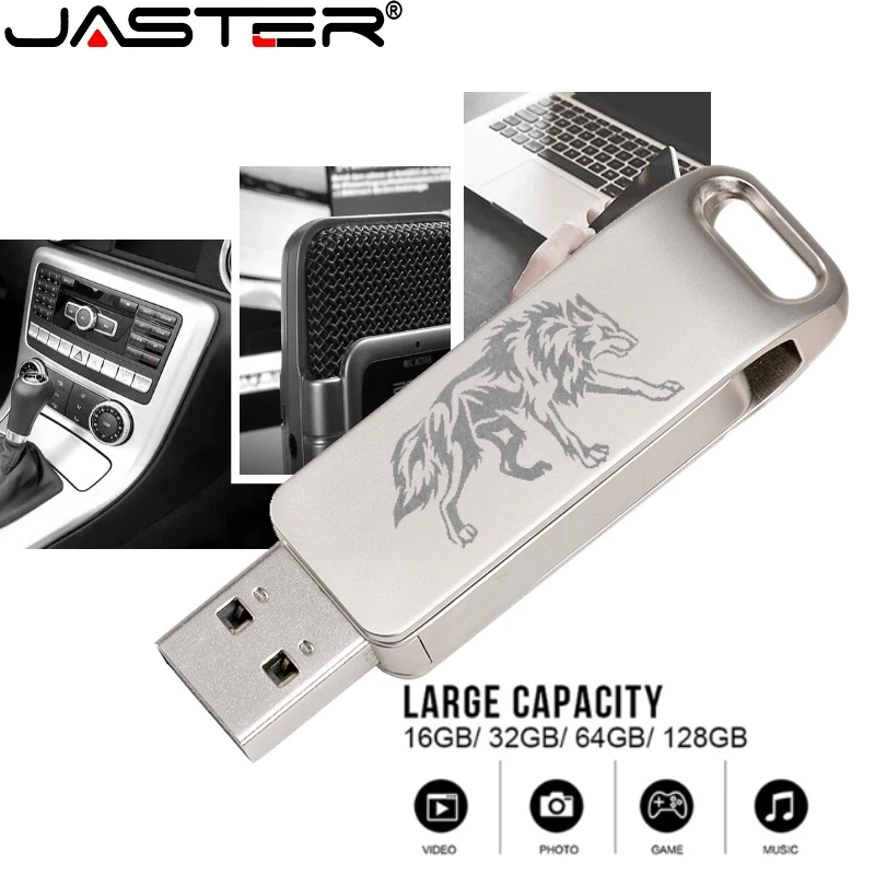JASTER usb flash USB 2.0 Метална стик personalizado memoria usb 004GB 008GB 016GB 032GB 064GB 128GB usb флаш памет сладко3