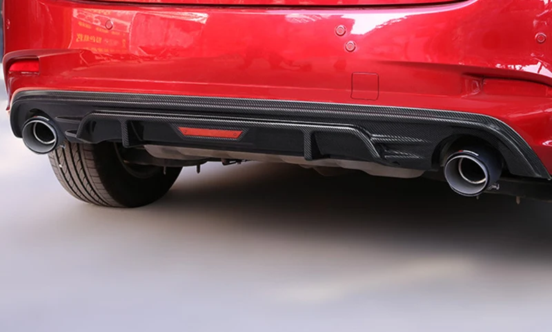 За Mazda 3 Axela седан 2017-2018 комплект на купето задна броня от изкуствена кожа, изпускателната комплект за задната част на устните, удължител, сплитер, форма за стайлинг на автомобили5