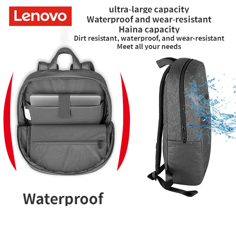 Пътна чанта за съхранение на Lenovo с няколко отделения с голям капацитет, устойчив на износване и надраскване, за ученици и възрастни, раница за лаптоп3