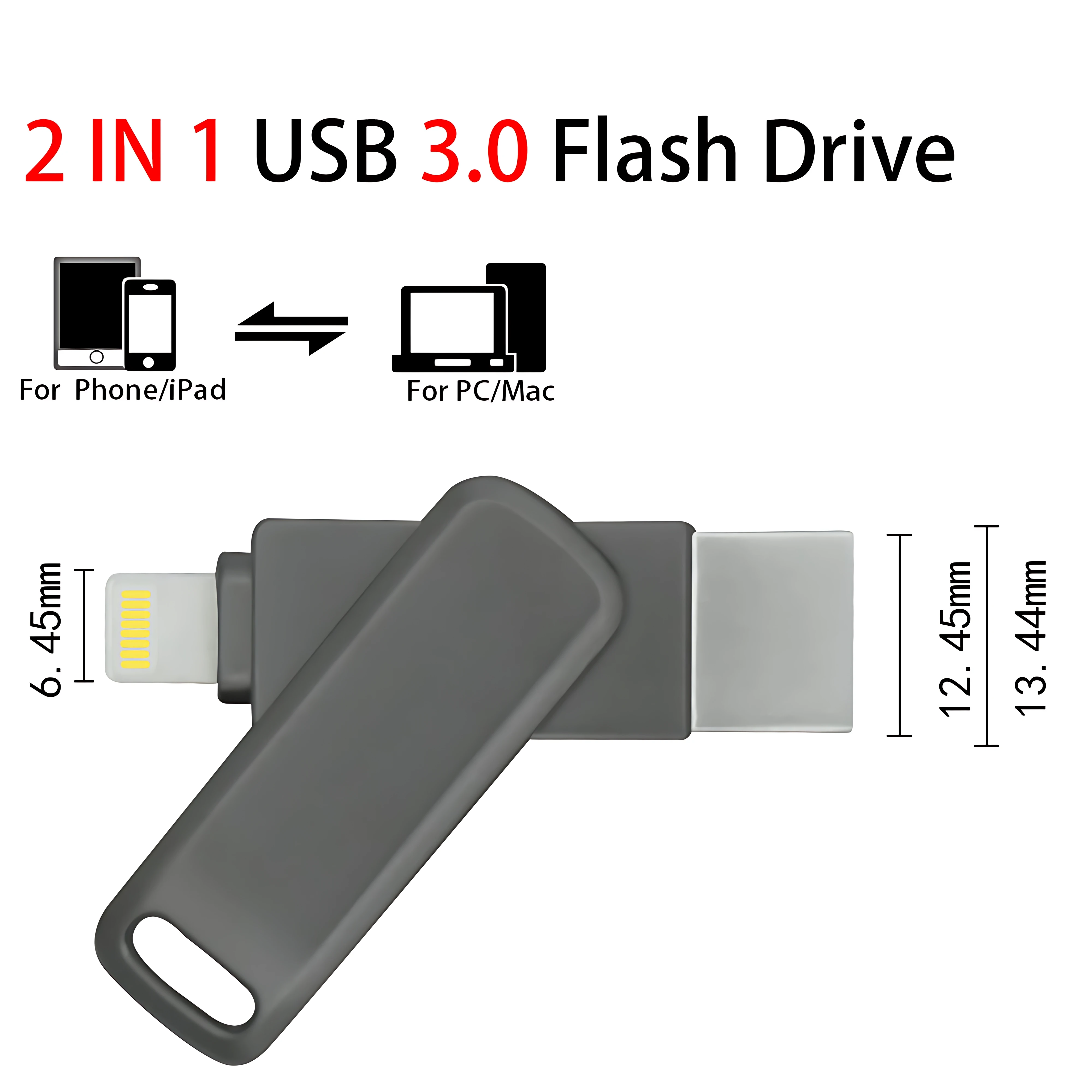 USB Флаш памет за iPhone, iPad Pro Android Pen Drive Type c Otg 32 gb 64 gb 128 gb, 256 г 2 в 1 USB3.0 Memory Stick4