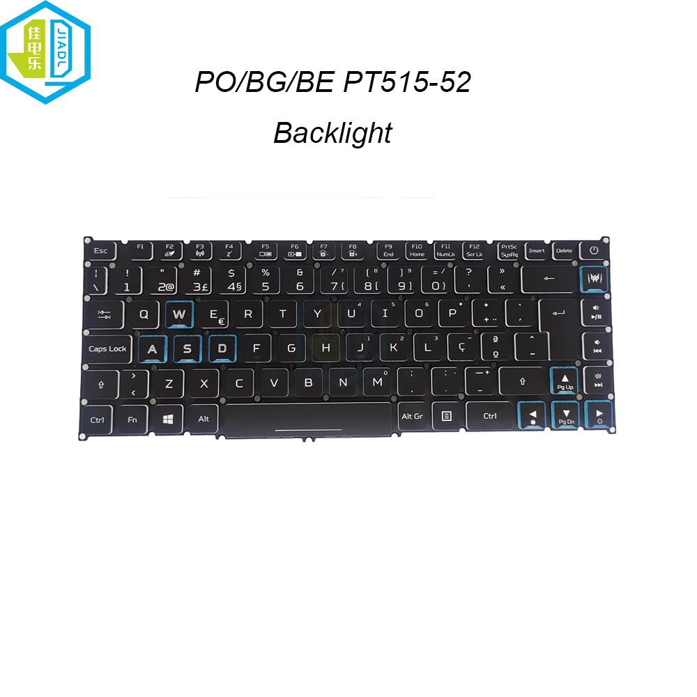 Клавиатура с подсветка RGB Белгия, Български Португалски Клавиатура За Acer Predator Triton 500 PT515-52 PT515-52-77P9 LG04P-P90B3L0