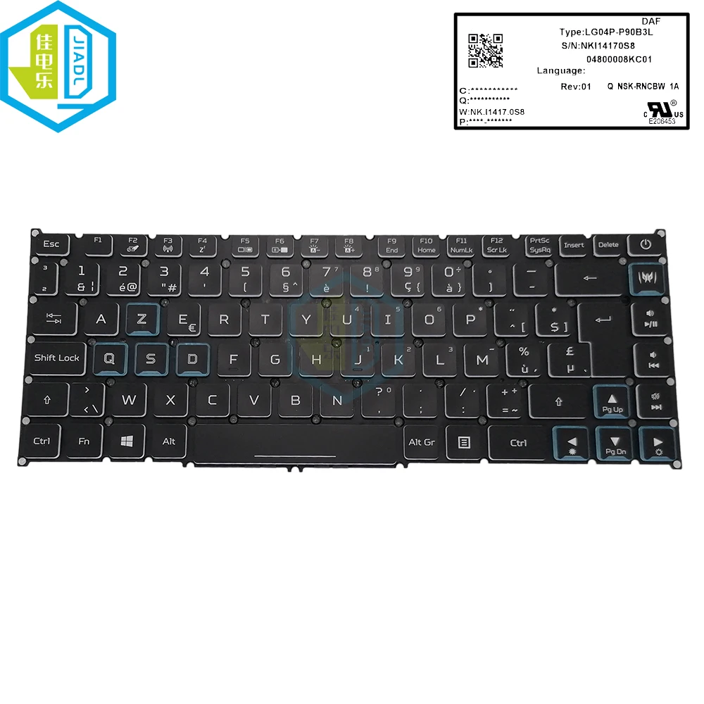 Клавиатура с подсветка RGB Белгия, Български Португалски Клавиатура За Acer Predator Triton 500 PT515-52 PT515-52-77P9 LG04P-P90B3L2