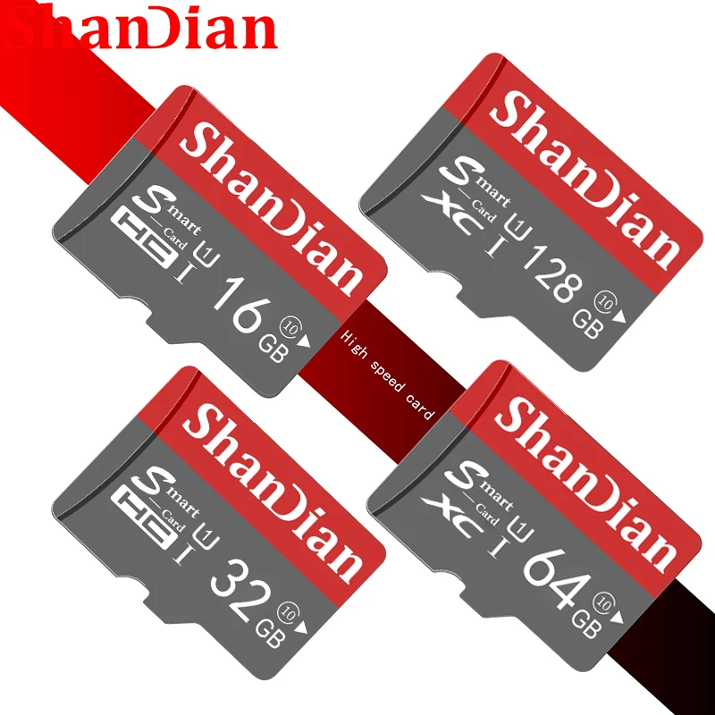 Оригинална Карта Памет SHANDIAN 128 GB Смарт SD Карти 64 GB, Клас 10 SmartSD 8 GB 16 GB 32 GB TF Карта HC/XC за Смартфон Таблет0