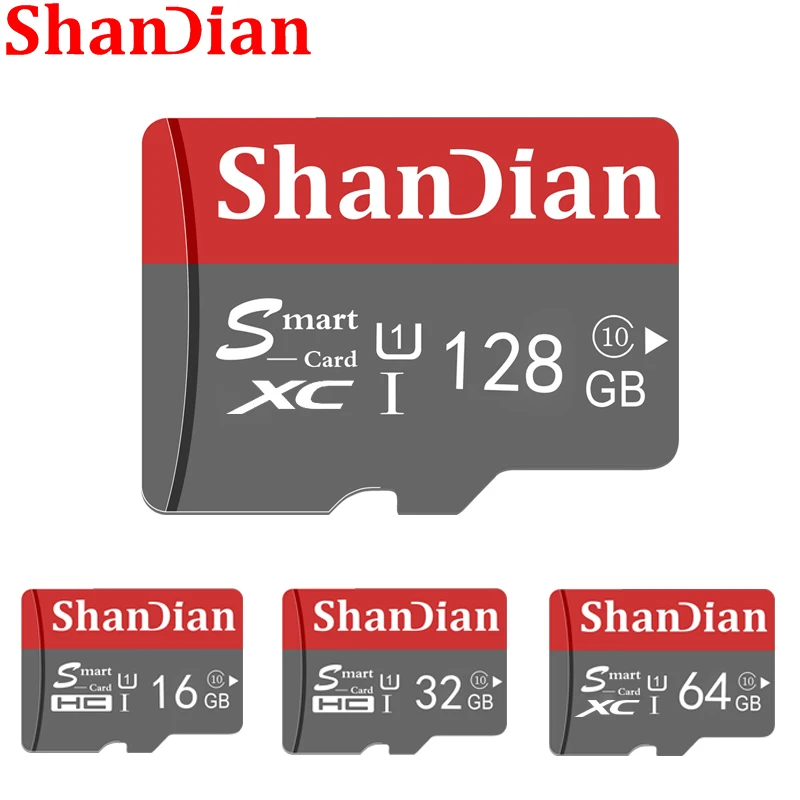 Оригинална Карта Памет SHANDIAN 128 GB Смарт SD Карти 64 GB, Клас 10 SmartSD 8 GB 16 GB 32 GB TF Карта HC/XC за Смартфон Таблет1