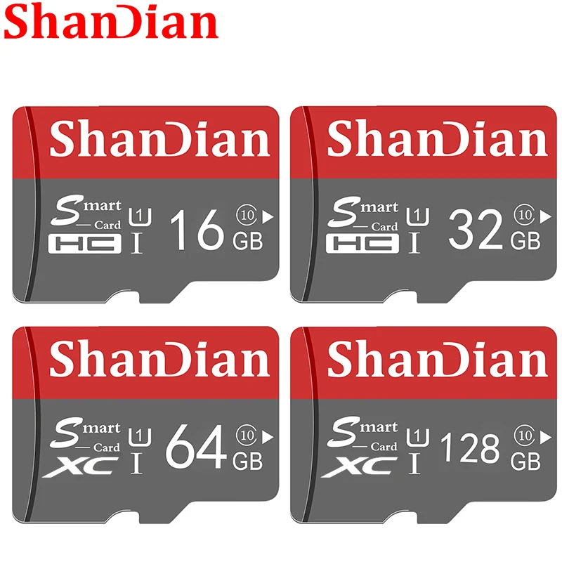 Оригинална Карта Памет SHANDIAN 128 GB Смарт SD Карти 64 GB, Клас 10 SmartSD 8 GB 16 GB 32 GB TF Карта HC/XC за Смартфон Таблет2
