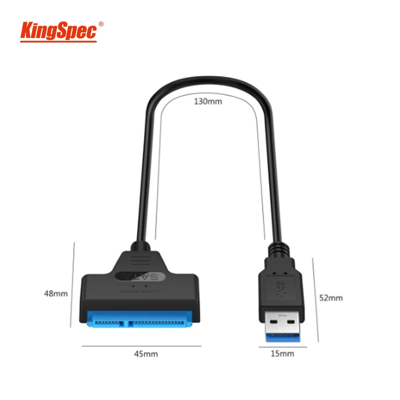 Kingspec SATA3 Кабел Sata към USB 3.0 Адаптер до 6 Gb/с Подкрепа за 2,5-инчов Външен SSD HDD Твърд диск 22-Пинов Кабел Sata III2