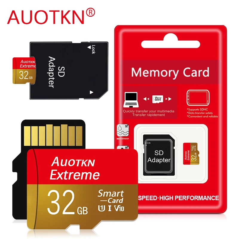 AuoTKN Помещение Специалната карта памет 256 GB Class10 Micro SD Карта Високоскоростен V10 8 GB 16 GB 32 GB 64 GB Mini SD Флаш TF Карта 128 GB5