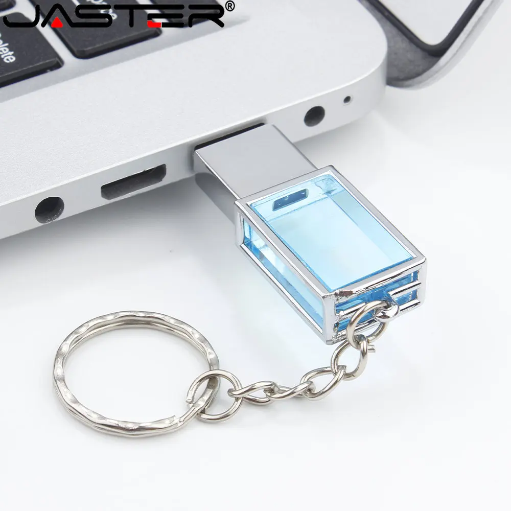 JASTER USB 2.0 Флаш устройства, Розов Мини Crystal 128 GB Флаш диск С Безплатен гравирани с Логото 32 GB, 64 GB, Memory Stick Подаръци Ключ Метален U Диск3