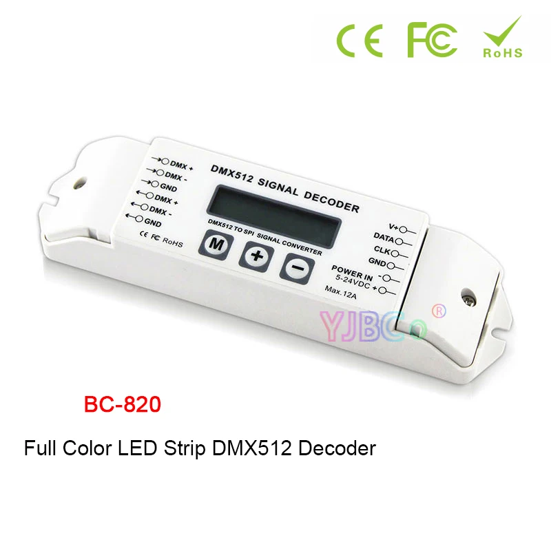 5 В 12 В 24 В BC-820 SK6812 WS2811/2801/WS2812 RGB Пиксел led лента DMX за SPI Декодер на сигнала DMX512 Преобразувател на контролера 19900