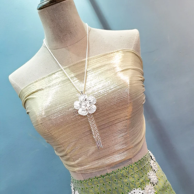 Тайландски традиционно облекло Женски съкратен върхове с нагрудной подплата Азиатски топ Дай Националност Бутик дворцов костюм принцеса3