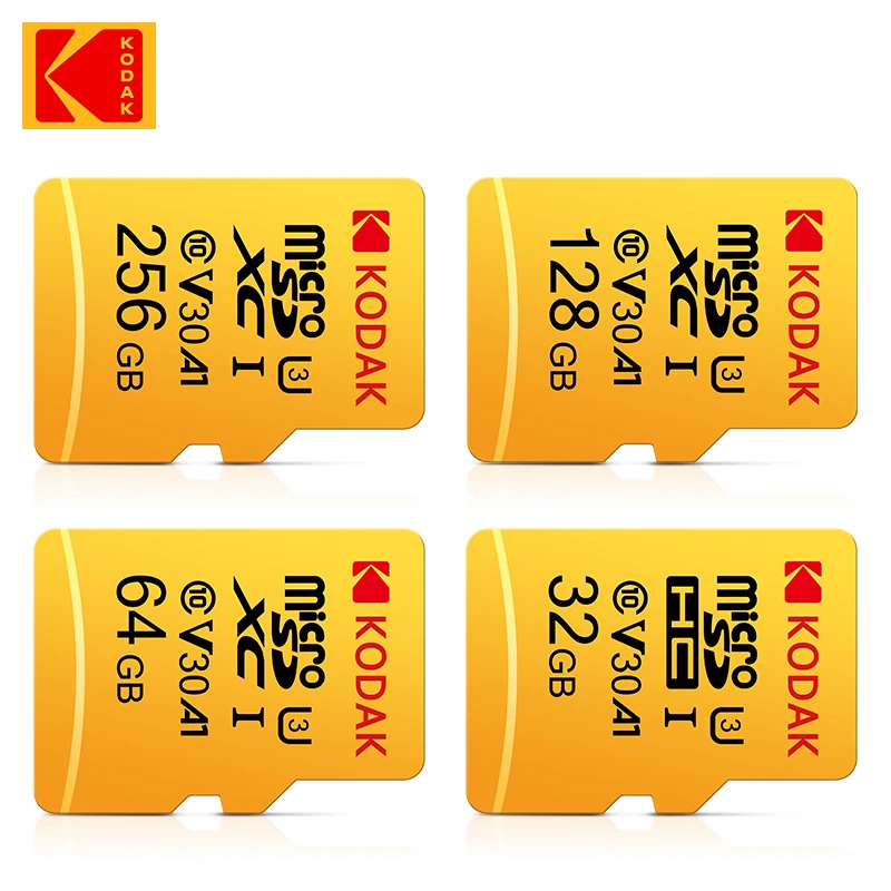 Карта памет Kodak V30 16 GB 32 GB Micro SD Карти 64 GB 128 GB Високоскоростен C10 U1 U3 Tarjeta Microsd 256 gb Мини TF Карта Безплатно SD Адаптер0