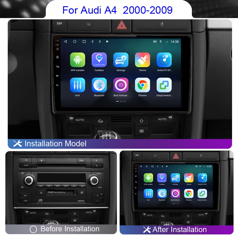 Пътнически 8 + 256 Android Автомобилен Радиоприемник За Audi A4 B8 B7 B6 S4 RS4 SEAT Exeo 2000-2009 4G Wifi 2Din DVD GPS Carplay Авторадио Стерео1