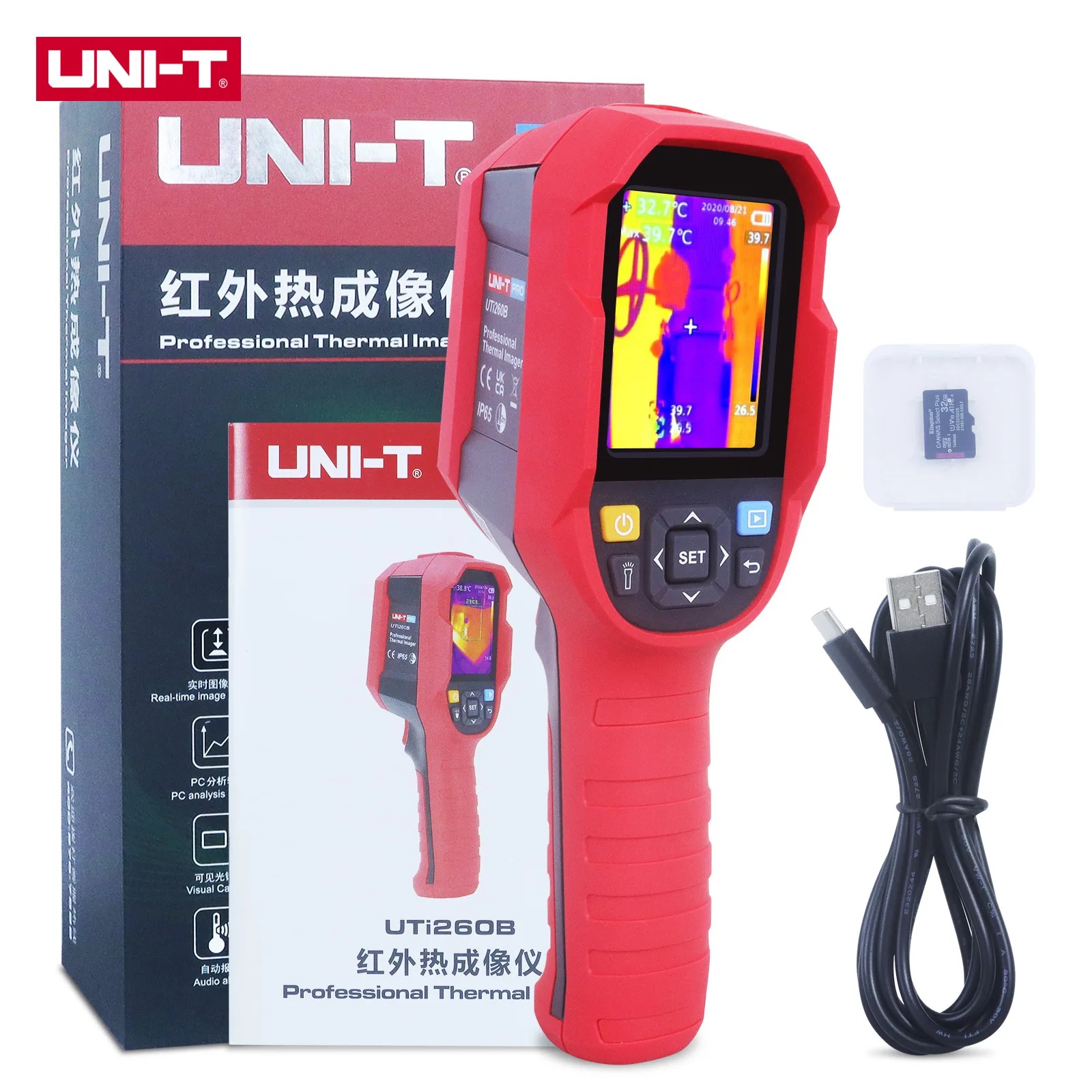 Инфрачервен тепловизор UNIT 256x192 пиксела HD -15 ~ 550C инфрачервена термични камера температурата Инфрачервен термометър5