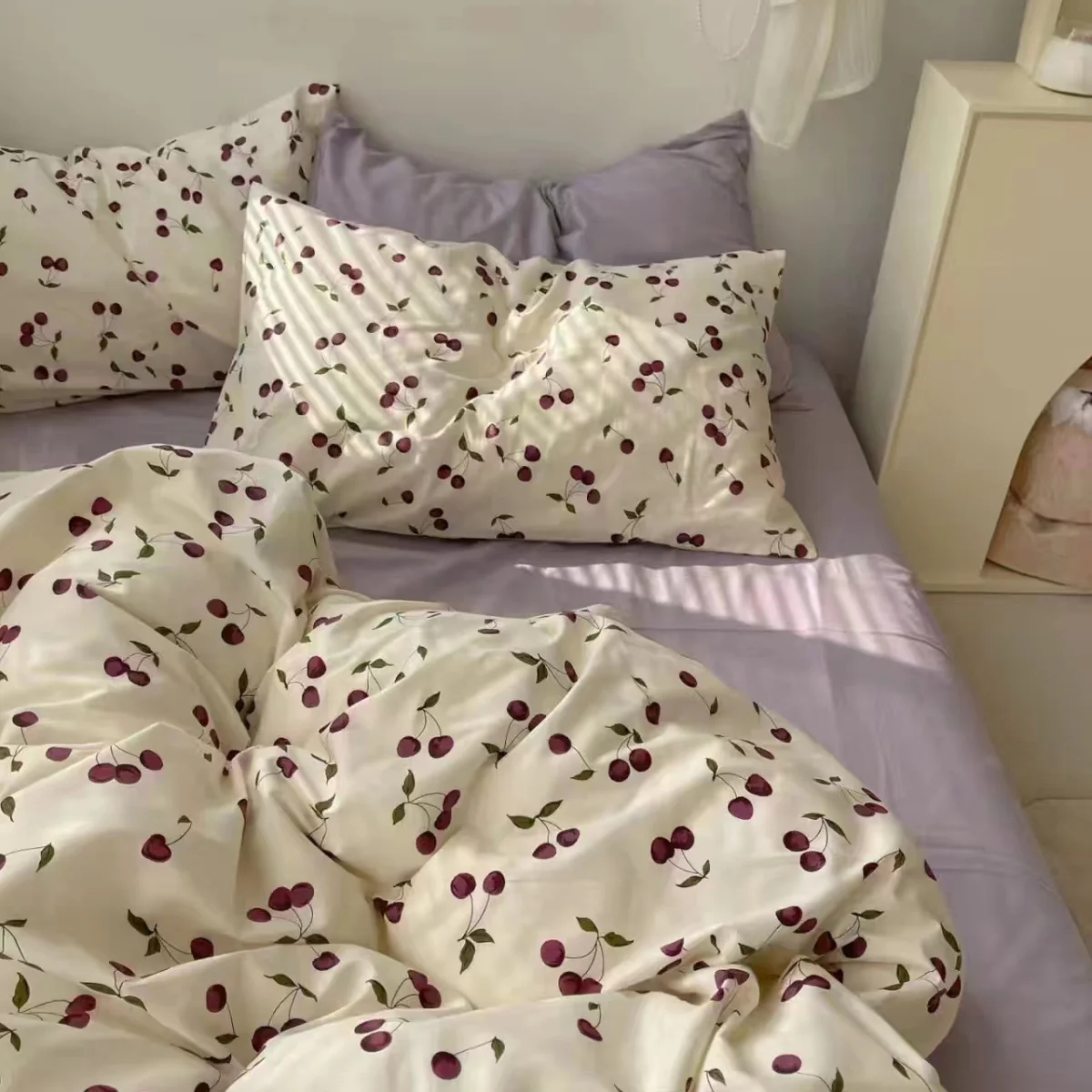 Комплект спално бельо Pink Rose INS В Корейски Стил, Комплект спално бельо Двоен Full Queen Size За Момичета, Цветен Чаршаф, Плосък Чаршаф, Комплект покрива възглавница Kawaii3